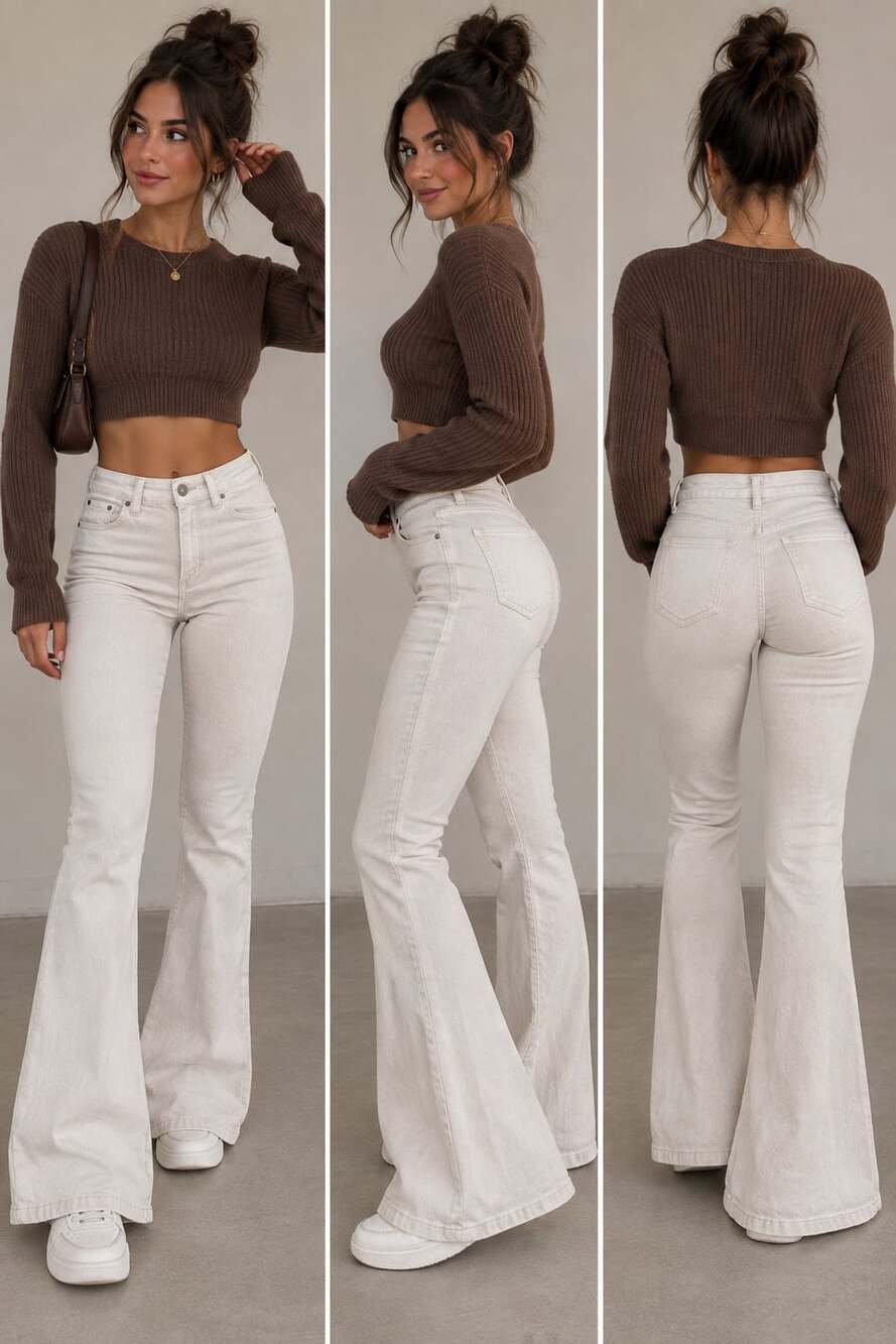 BDG Urban Outfitters Cream Corduroy Flare Pants
M153